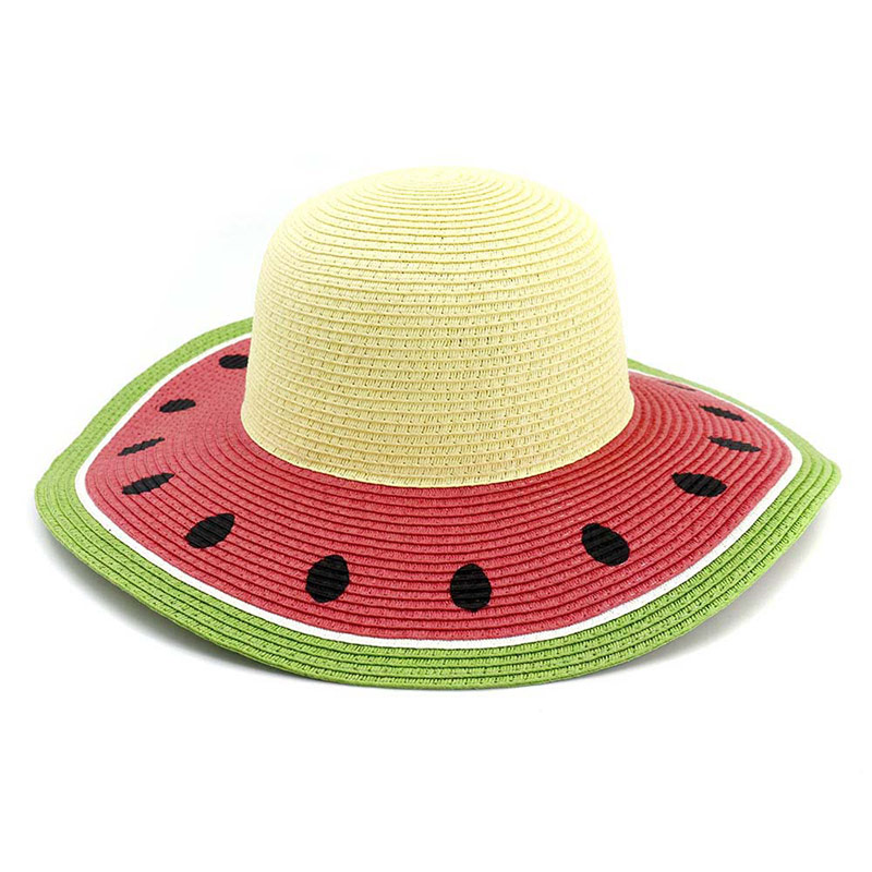 Preiswerter lustiger Druck-Wassermelonen-Floppy-Sonnenhut