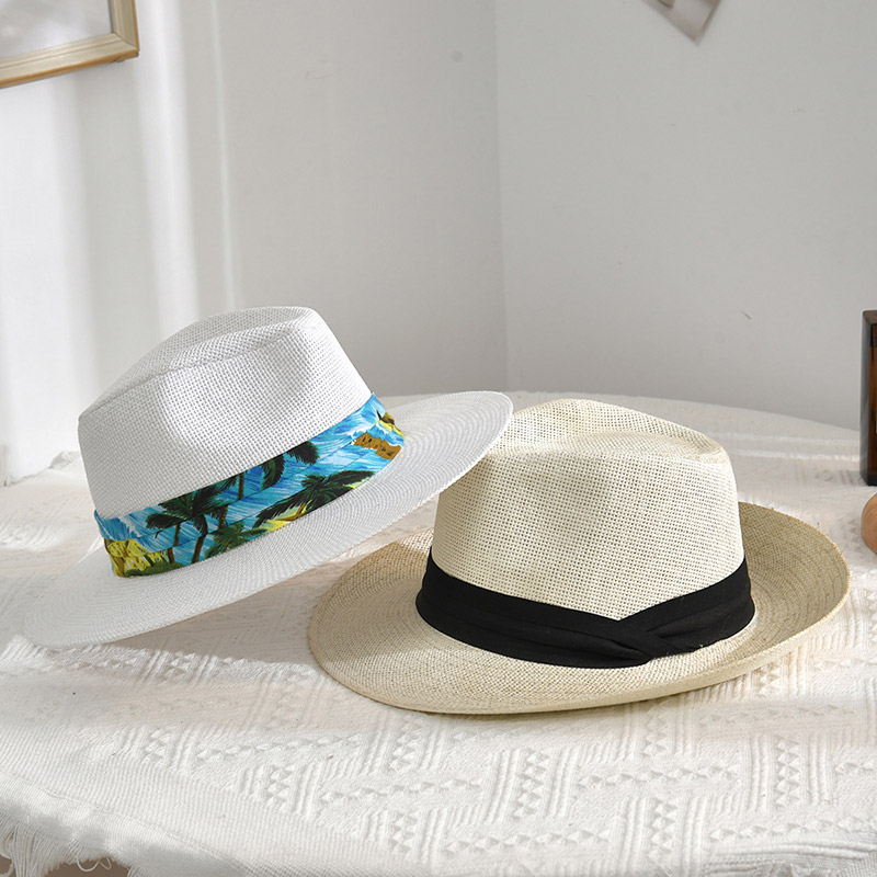 Custom Design Sun schützen weißen Fedora-Strohhut