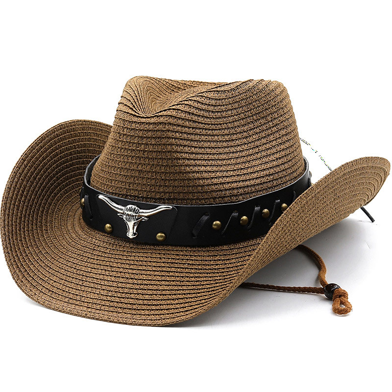 Lederband Herren Cowboy Strohhut