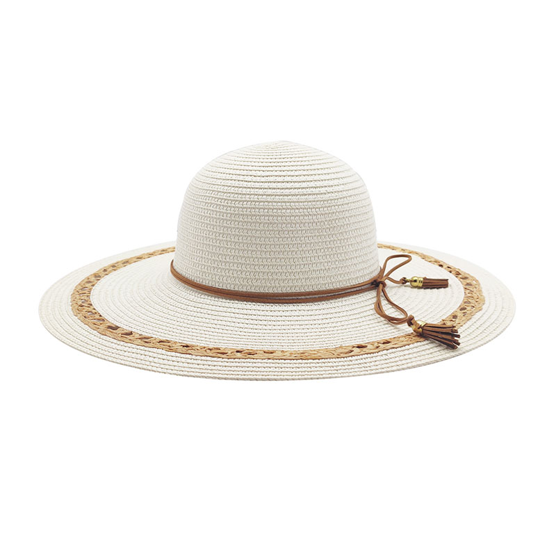 Neues Design Travel Straw Braid White Floppy Hat